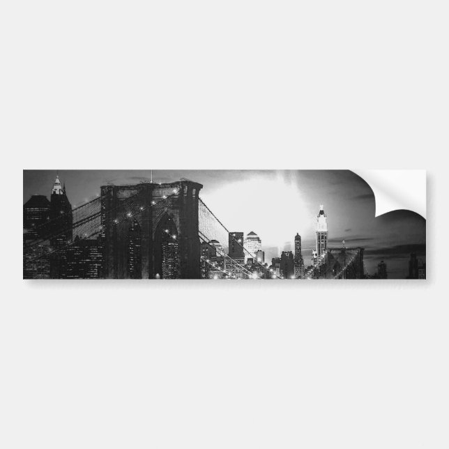 Black & White New York Skyline Autoaufkleber (Vorne)