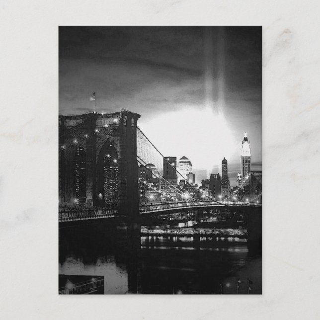 Black & White New York Skyline Postkarte (Vorderseite)