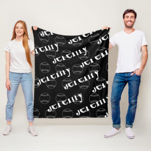 Black & White Novelty Baseball Fleece Blanket