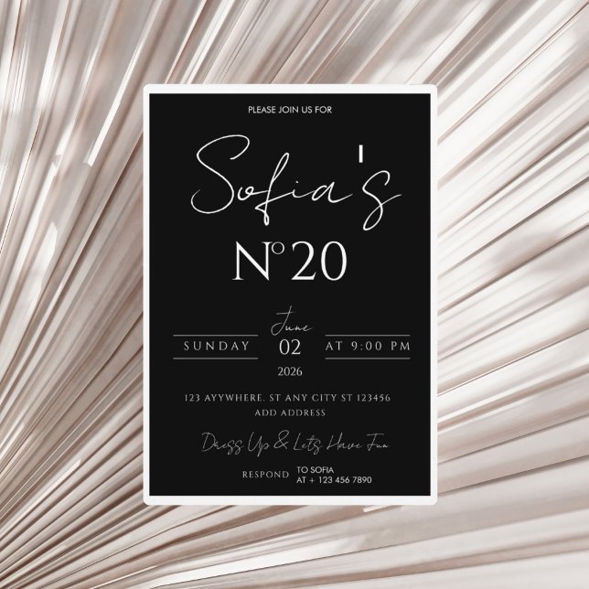 Black & White Old Money Birthday Invitation Einladung (Von Creator hochgeladen)