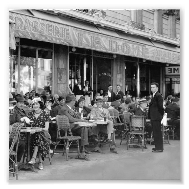 Black & White Paris Café Fotodruck (Vorne)