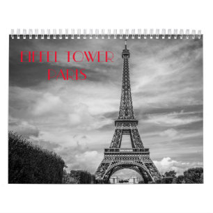Black & White Paris Eiffel Tower Kalender