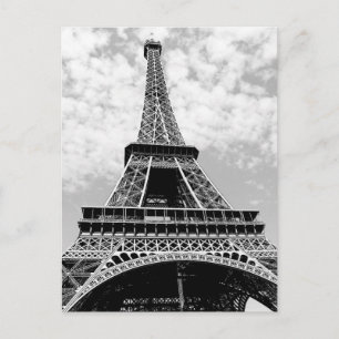 Black & White Paris Eiffel Tower Postkarte
