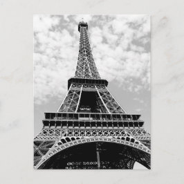 Black & White Paris Eiffel Tower Postkarte