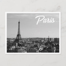 Black & White Paris Foto Eiffel Tower Skyline Postkarte