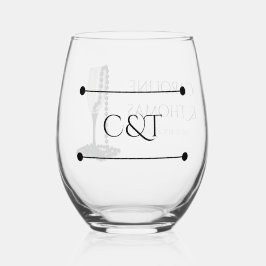 Black & White Pearl Champagne Glass Wedding Weinglas Ohne Stiel