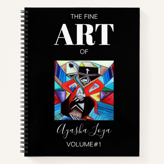 Black White Personalized Sketchbook Artist Name  Notizbuch (Vorderseite)