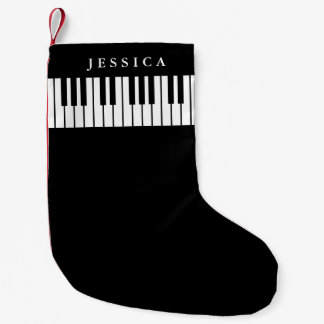 Black & White Piano Keyboard Kleiner Weihnachtsstrumpf