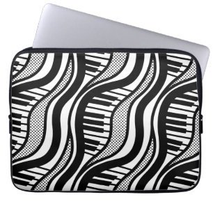 Black & White Piano Musik Polka Dock Laptop Schläf Laptopschutzhülle
