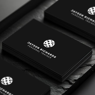 Black & White Pickleball Coaching Personal Trainer Visitenkarte