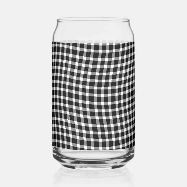 Black White Plaid Checker Seamless Pattern Dosenglas (Vorderseite)