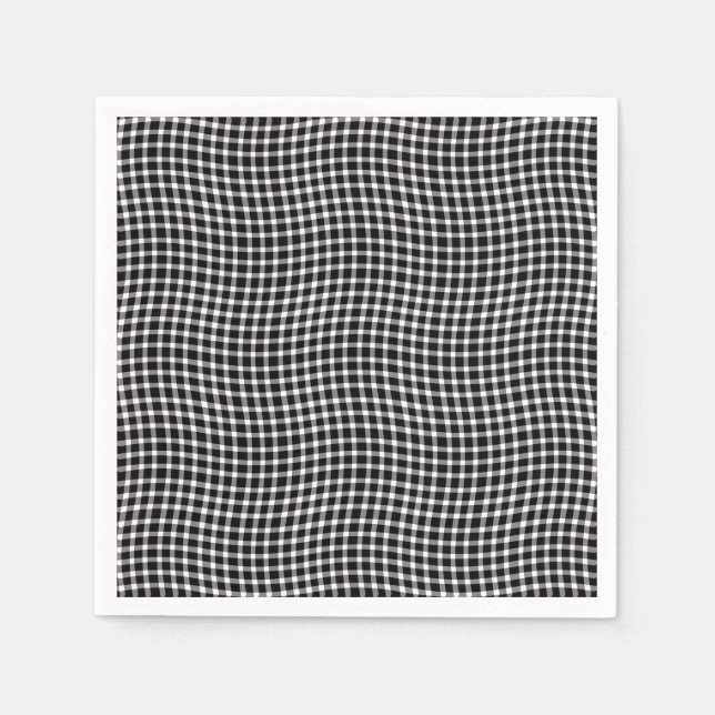 Black White Plaid Checker Seamless Pattern Serviette (Vorderseite)