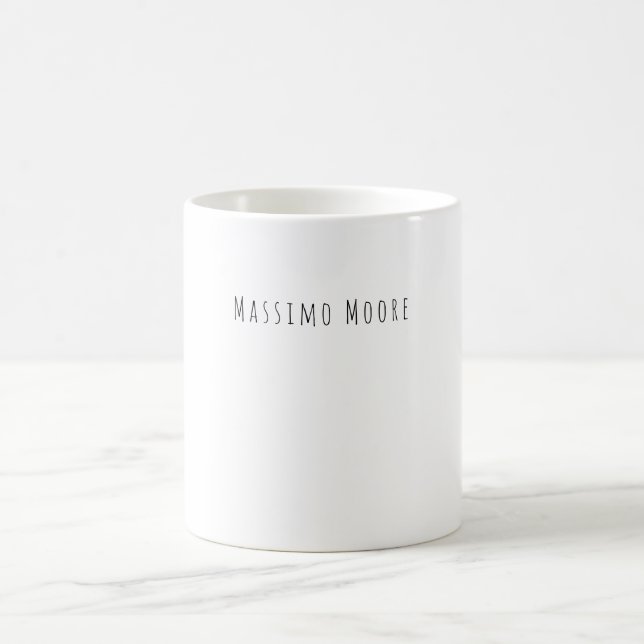 Black White Plain Elegant Casual Own Name Kaffeetasse (Mittel)