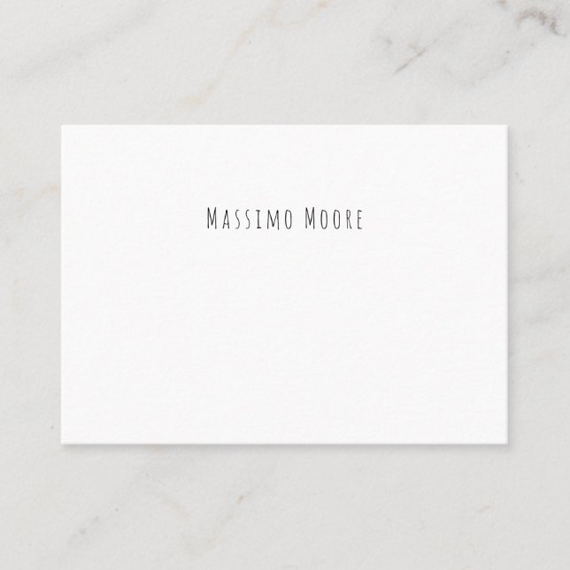 Black White Plain Elegant Casual Own Name Telefonnummerkarte (Vorderseite)