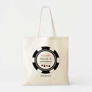 Black & White Poker Chip Name Casino Hochzeit Tragetasche