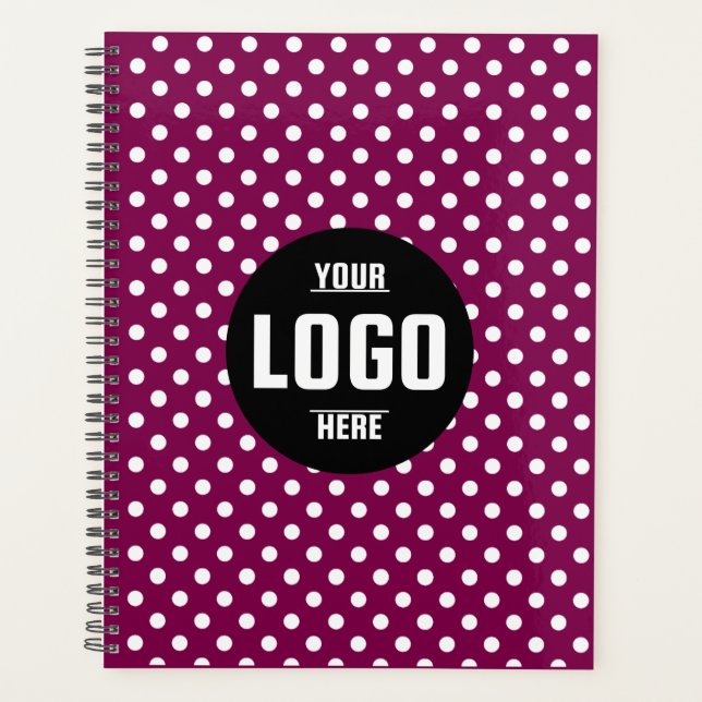 Black & White Polka Dot Custom 2026 Business Planer (Vorderseite)
