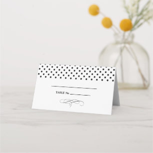 Black White Polka Dot Mariage Table Cartes de Pl