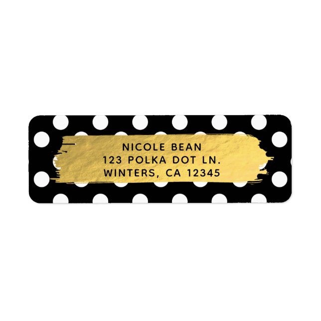 Black & White Polka Dots Gold Foil Glam Party (Vorne)