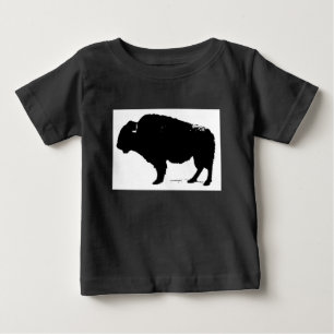 Black & White Pop Art Büffalo Bison Baby T-shirt