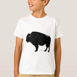 Black & White Pop Art Büffalo Bison T-Shirt