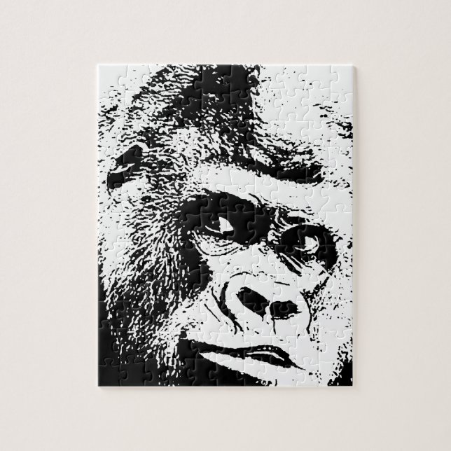 Black White Pop Art Gorilla (Vertikal)