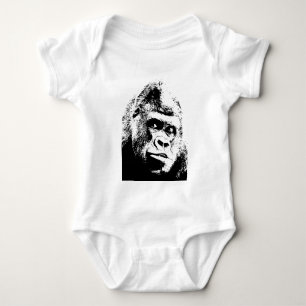 Black White Pop Art Gorilla Baby Strampler