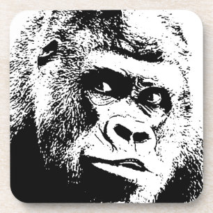 Black White Pop Art Gorilla Untersetzer