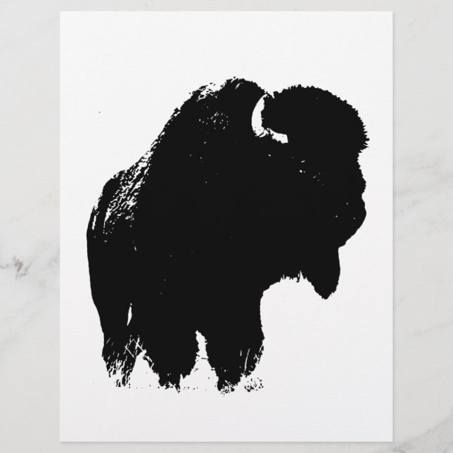Black & White Pop Bison Buffalo (Vorderseite)