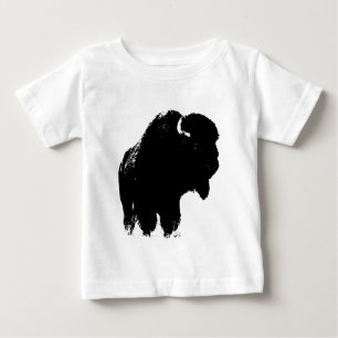 Black & White Pop Bison Buffalo Baby T-shirt