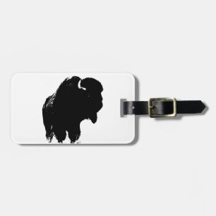 Black & White Pop Bison Buffalo Gepäckanhänger