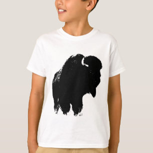 Black & White Pop Bison Buffalo T-Shirt
