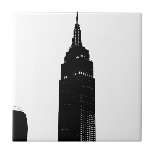 Black & White Pop New York Fliese (Vorderseite)