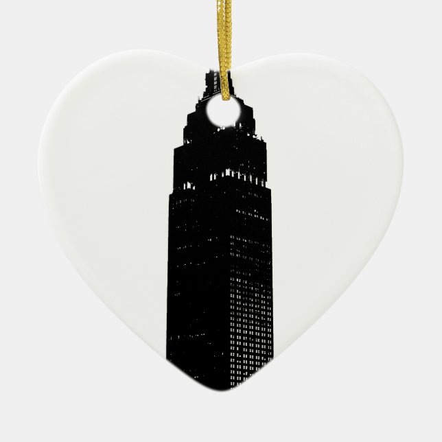 Black & White Pop New York Keramik Ornament (Vorne)