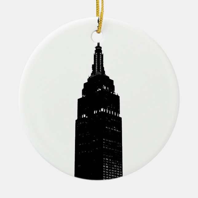 Black & White Pop New York Keramik Ornament (Vorne)