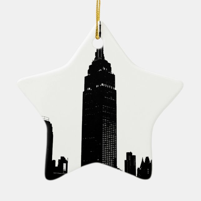 Black & White Pop New York Keramikornament (Vorne)