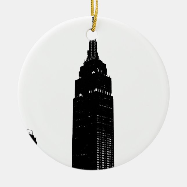 Black & White Pop New York Keramikornament (Vorne)