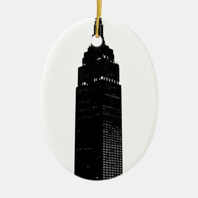 Black & White Pop New York Keramikornament (Vorne)