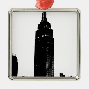 Black & White Pop New York Ornament Aus Metall