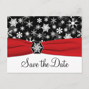 Black, White, Red Snowflakes Enregistrer la carte 