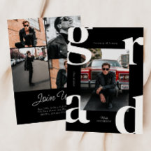 Black & White Retro Bold Class of 2024 Abschluss