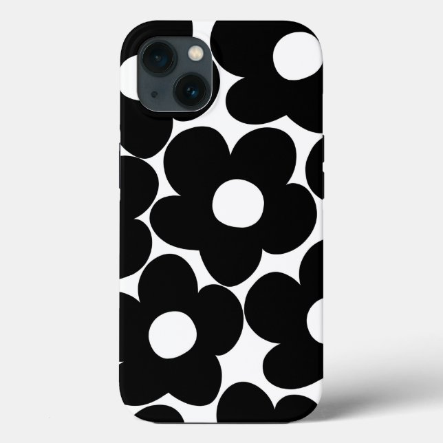Black & White Retro Daisies #1 #decor #art Case-Mate iPhone Hülle (Rückseite)