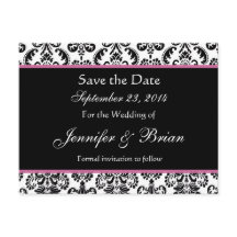 Black White Rose Damas Enregistrer la date Carte p