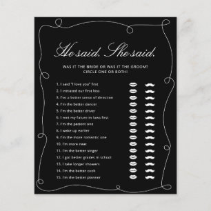 Black & White sagte er. Sie sagte Brautparty Game