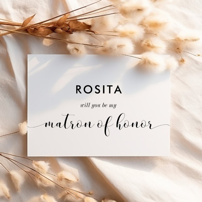 Black & white serez-vous ma carte Matron d'honneur (Créateur téléchargé)