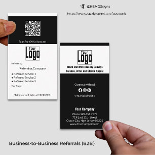 Black & White Services B2B, Business to Business Empfehlungskarte