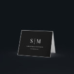 Black & White Simple Monogram Wedding Thank You  Dankeskarte<br><div class="desc">Say thank you with timeless elegance using this black and white monogram wedding thank you card. The minimalist design and classic colour palette create a modern yet sophisticated look, perfect for brides and grooms who love simple, elegant wedding stationery. Personalize it with your initials, names, or wedding date to make...</div>