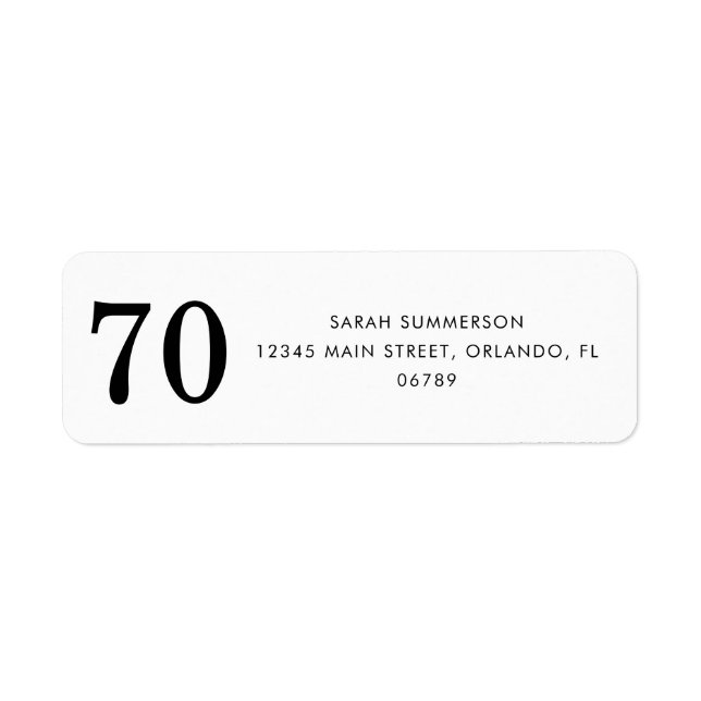 Black White Sixty 70th Birthday Party Address (Vorne)