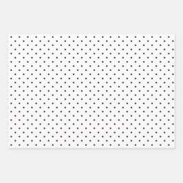 Black & White Small Polka Dot Party oder Weihnacht Geschenkpapier Set