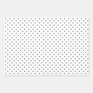 Black & White Small Polka Dot Party oder Weihnacht Geschenkpapier Set
