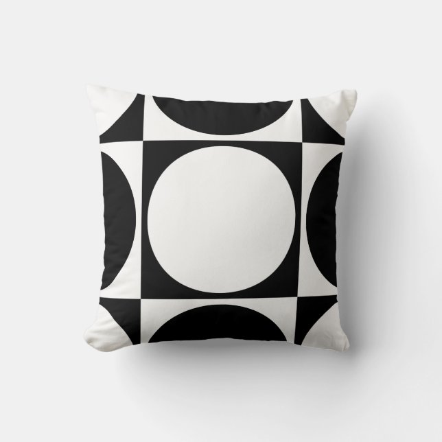 Black&White Squares & Circles-Design Kissen (Vorderseite)
